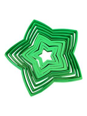 100% Genuine! Wilton Star Christmas Tree Cookie Cutter Set 10 Piece Set Green!